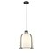 Z-Lite Pearson 1 Light Pendant, Matte Black & White Opal 818-12MB - alternate 1
